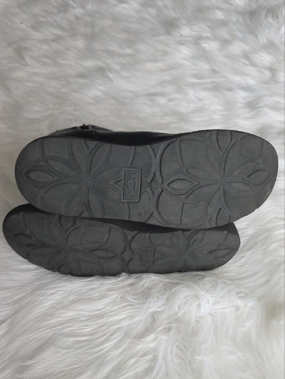 Ugg Black Women's Shearling-Lined Leather Ankle Boots - Picture 5 of 5